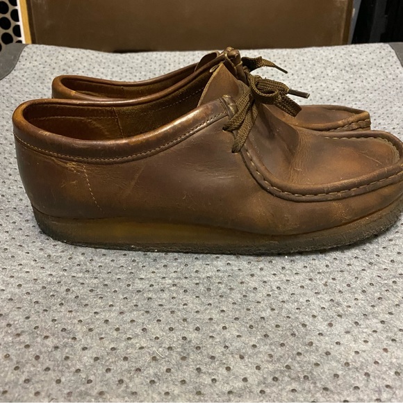 Clarks Originals Wallabees Brown Leather Crepe Sole Boots Low Top - Men’s 9 - Picture 3 of 11